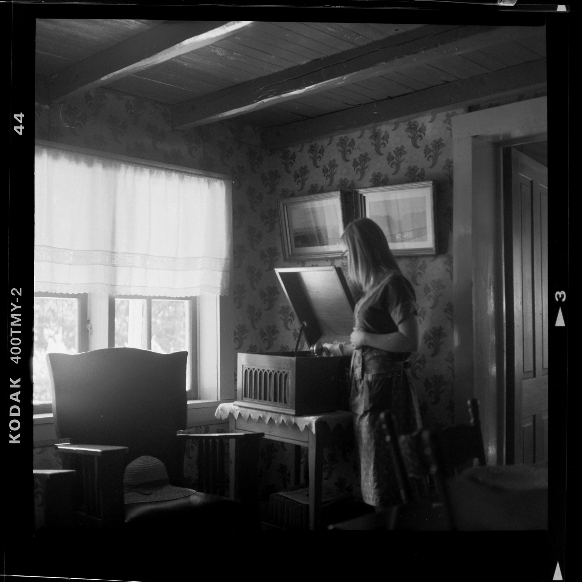 Young Girl with Brunswick Phonograph
